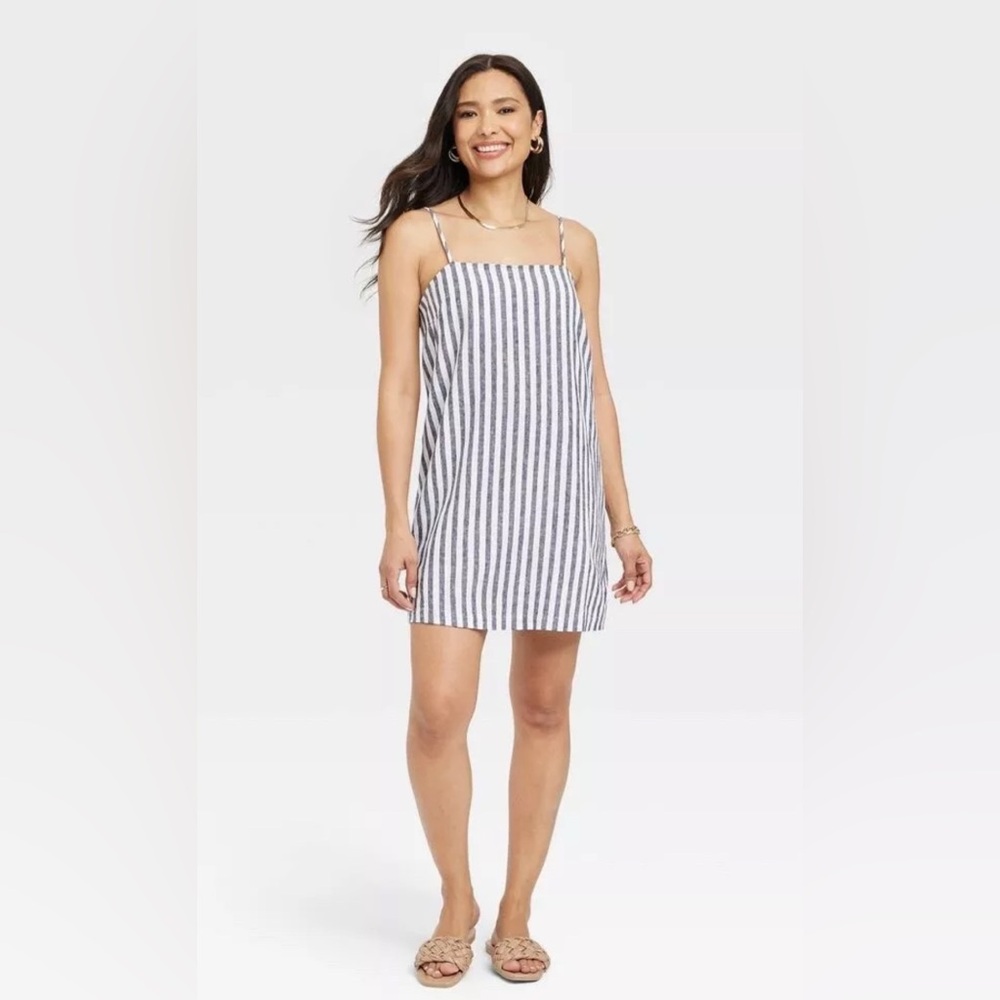 A New Day Women's striped  Linen Dress